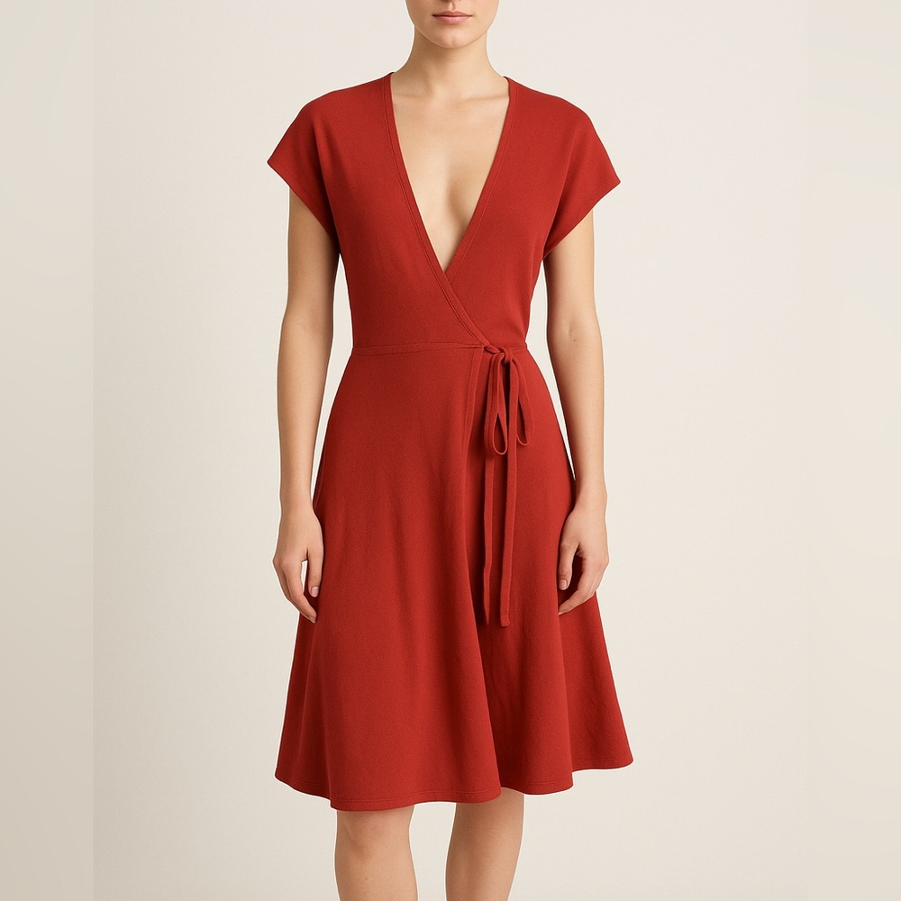 Vintage Azzedine Alaia Wrap Dress Knit V Neck